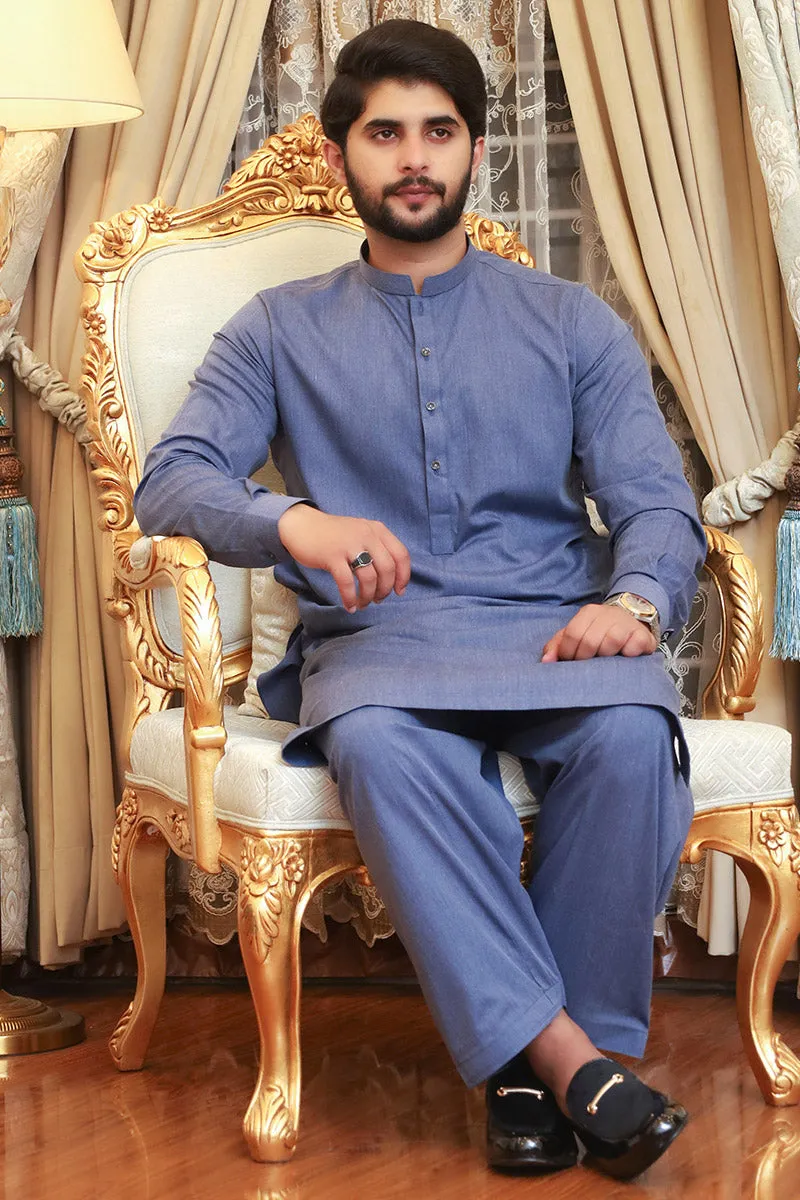 Men Premium Kameez Shalwar Blue