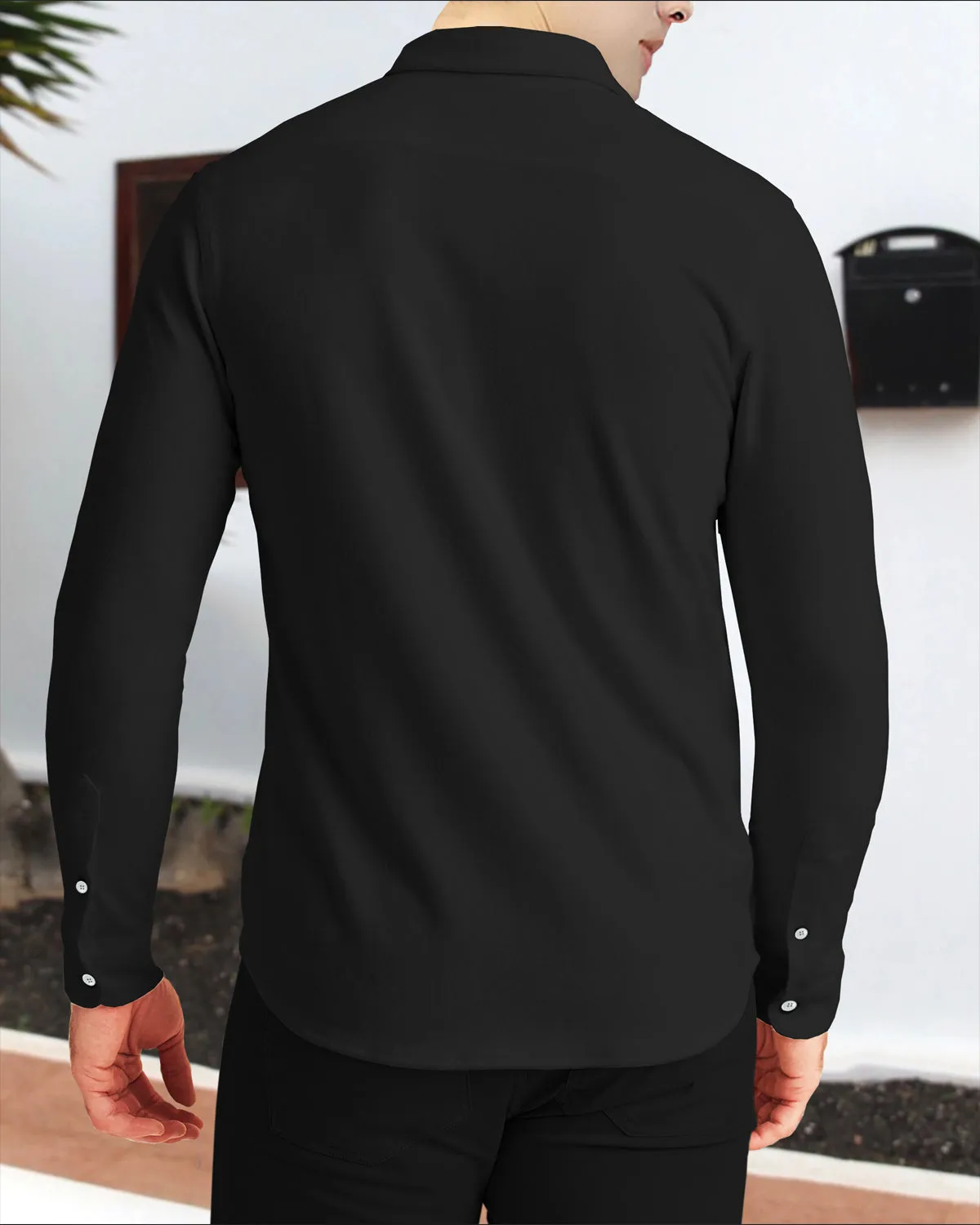 Men Printed Casual Black Shirt