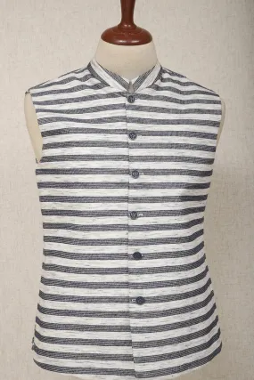 Mens Off-White Stripper Waistcoat with Adjustable Fit