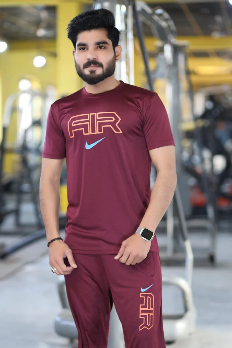 Men Summer Short Set Maroon