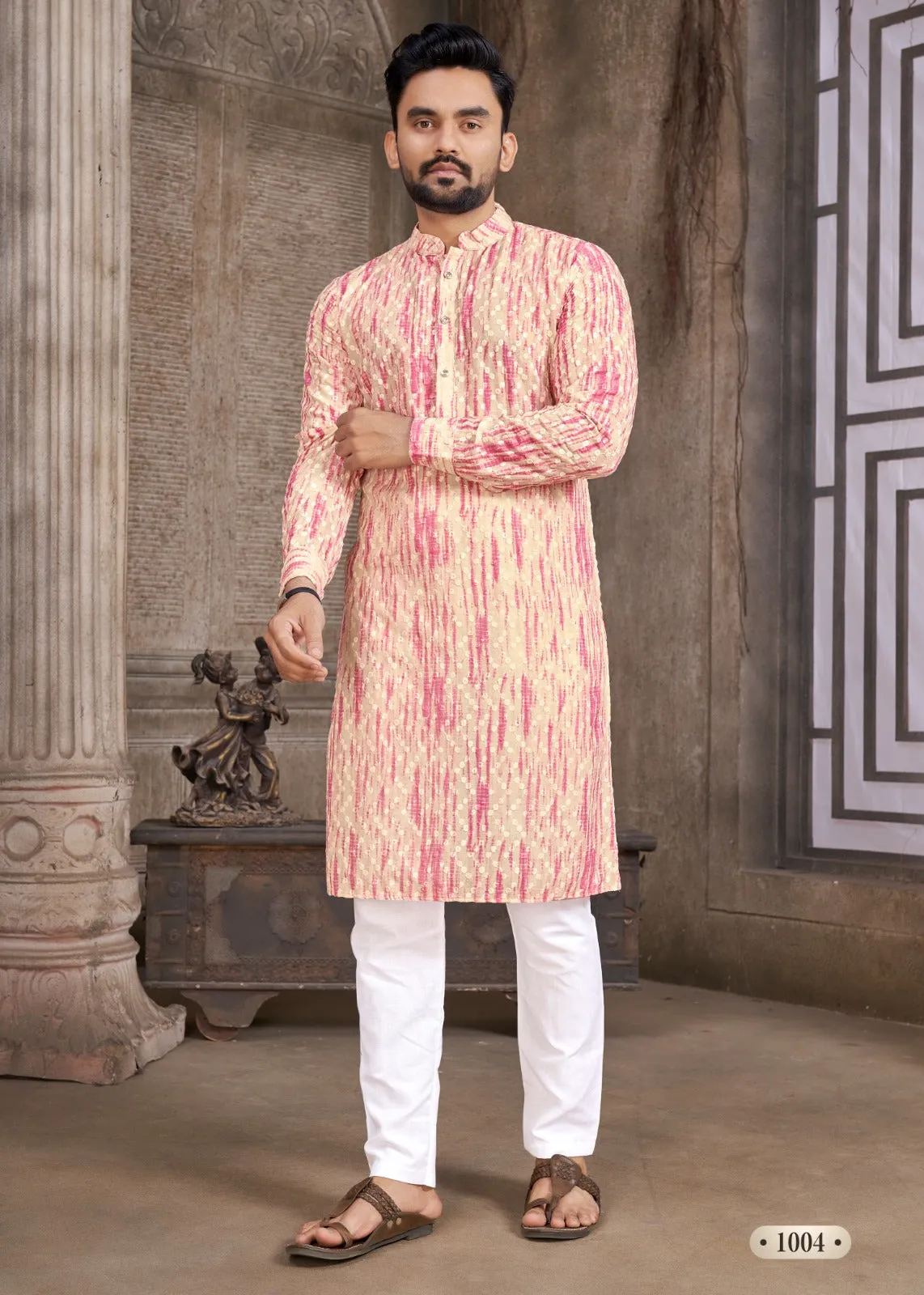 Men's Cotton Schiffli Kurta with Payjama