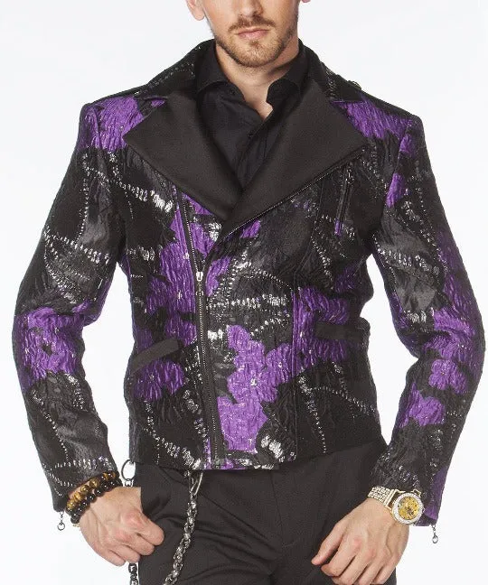 Men's Fashion Jacket - Biker Jacket  - Venus Purple