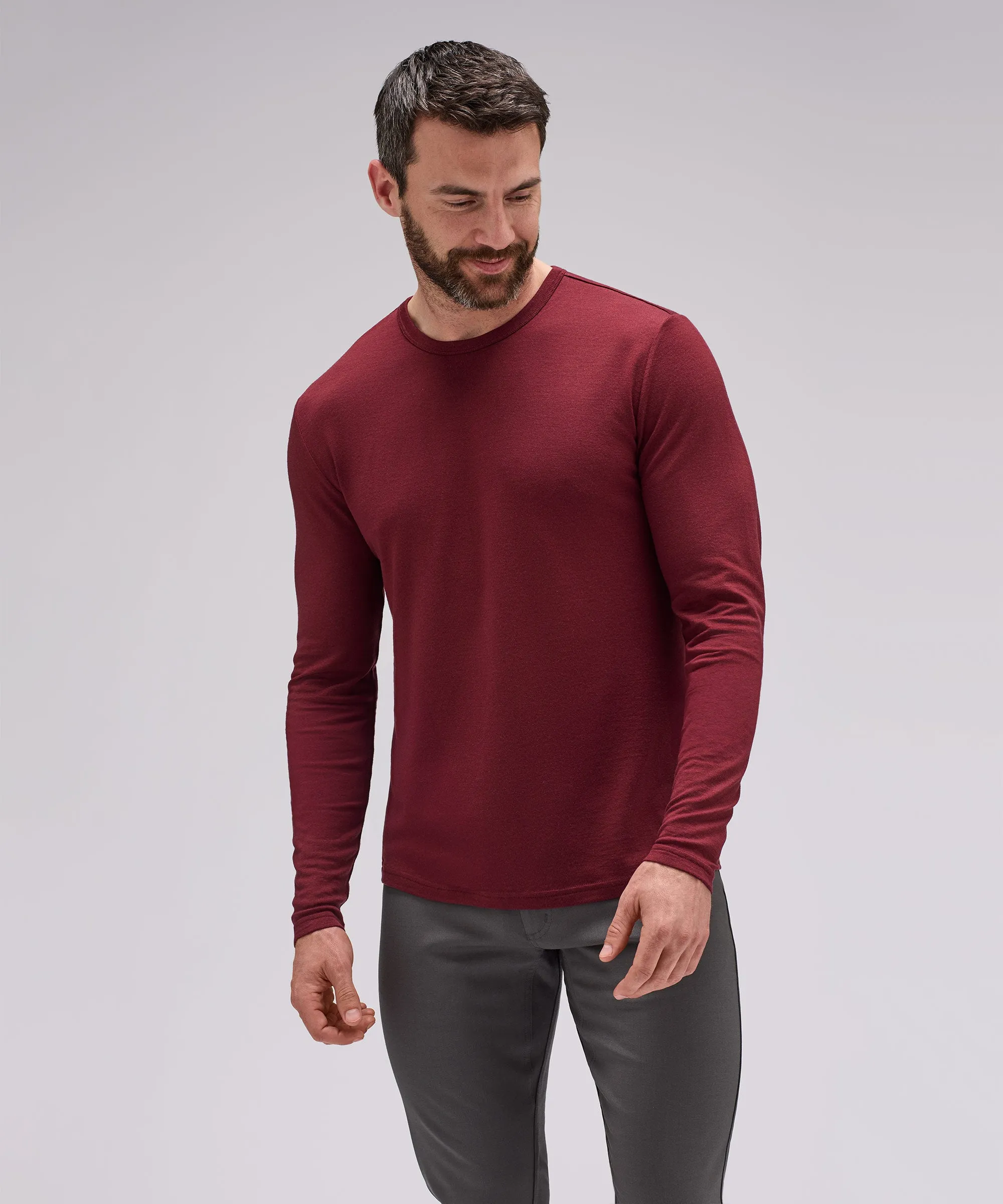 Men's Long Sleeve Merino Crew