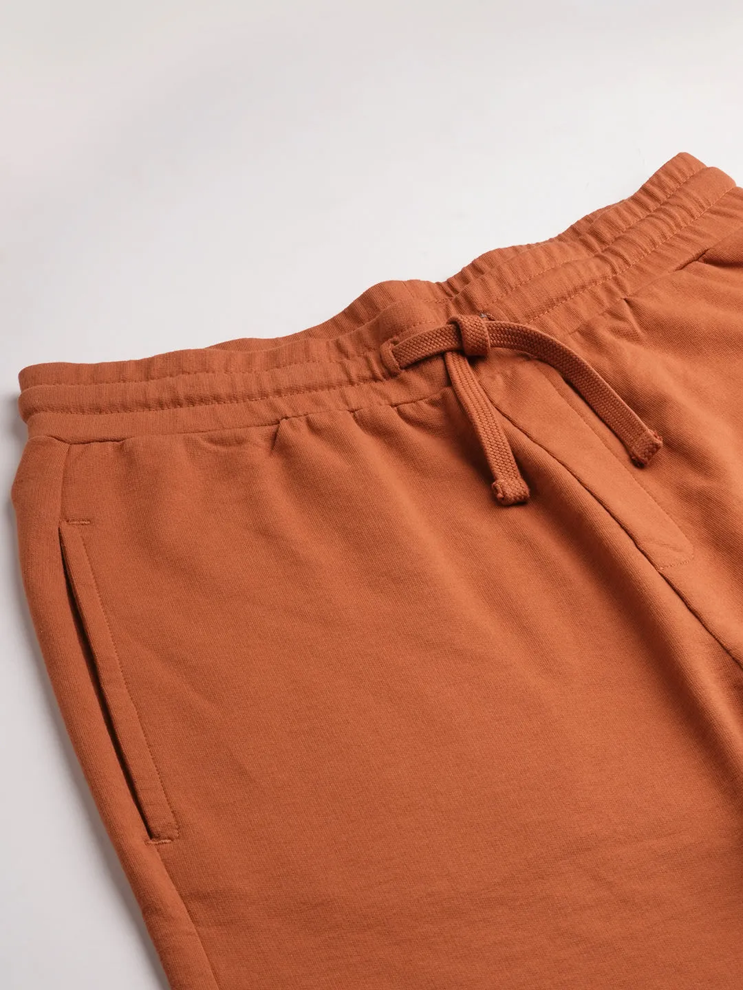 Men's Rust Cotton Regular Fit Shorts