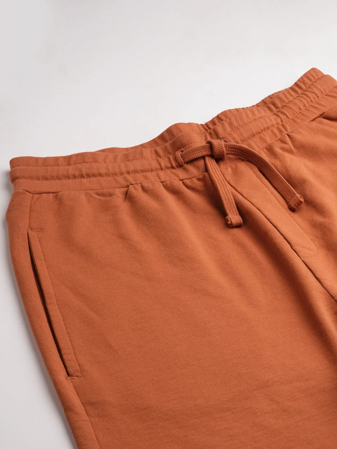 Men's Rust Cotton Regular Fit Shorts