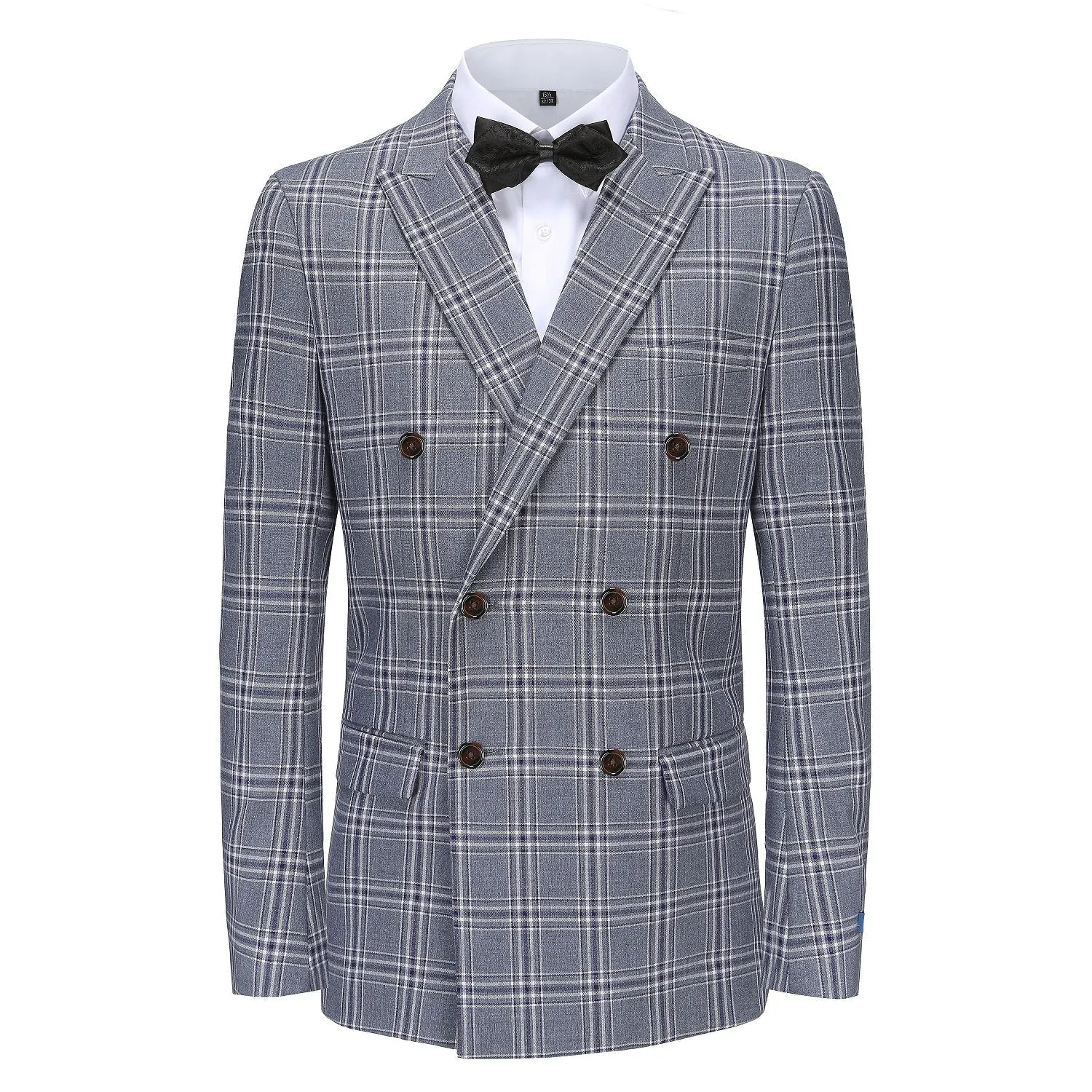 Men's Slim-Fit 2PC Double Breasted Glen Plaid Suit