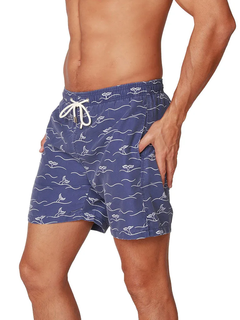 Men's Swim Trunks with whales diving