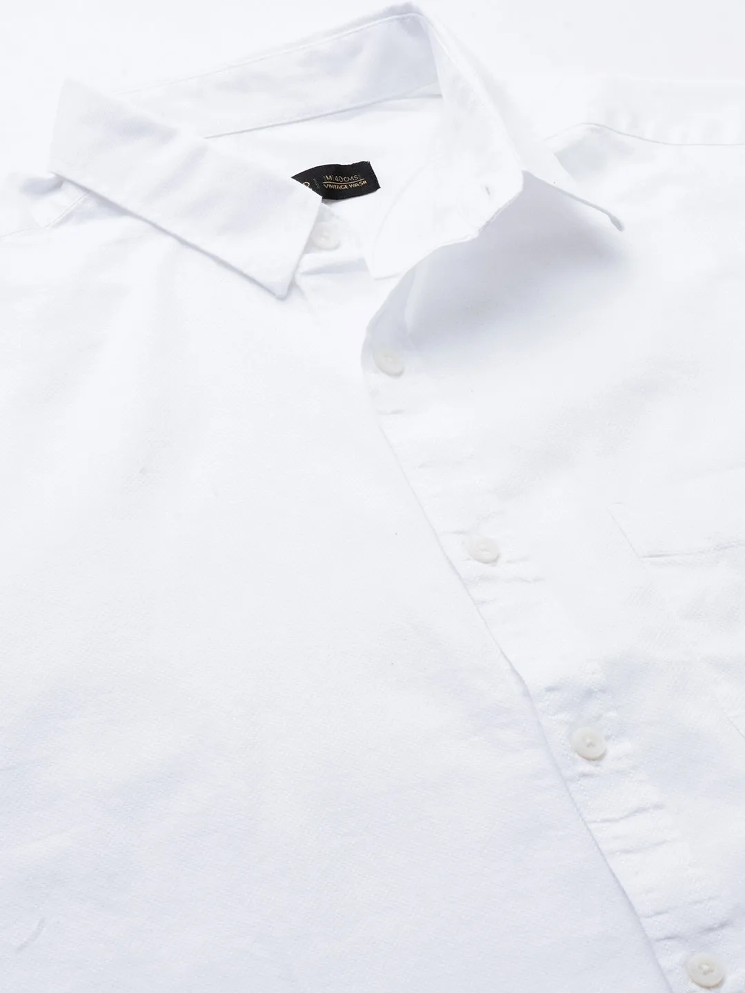 Men's White B Cotton Regular Fit Shirt