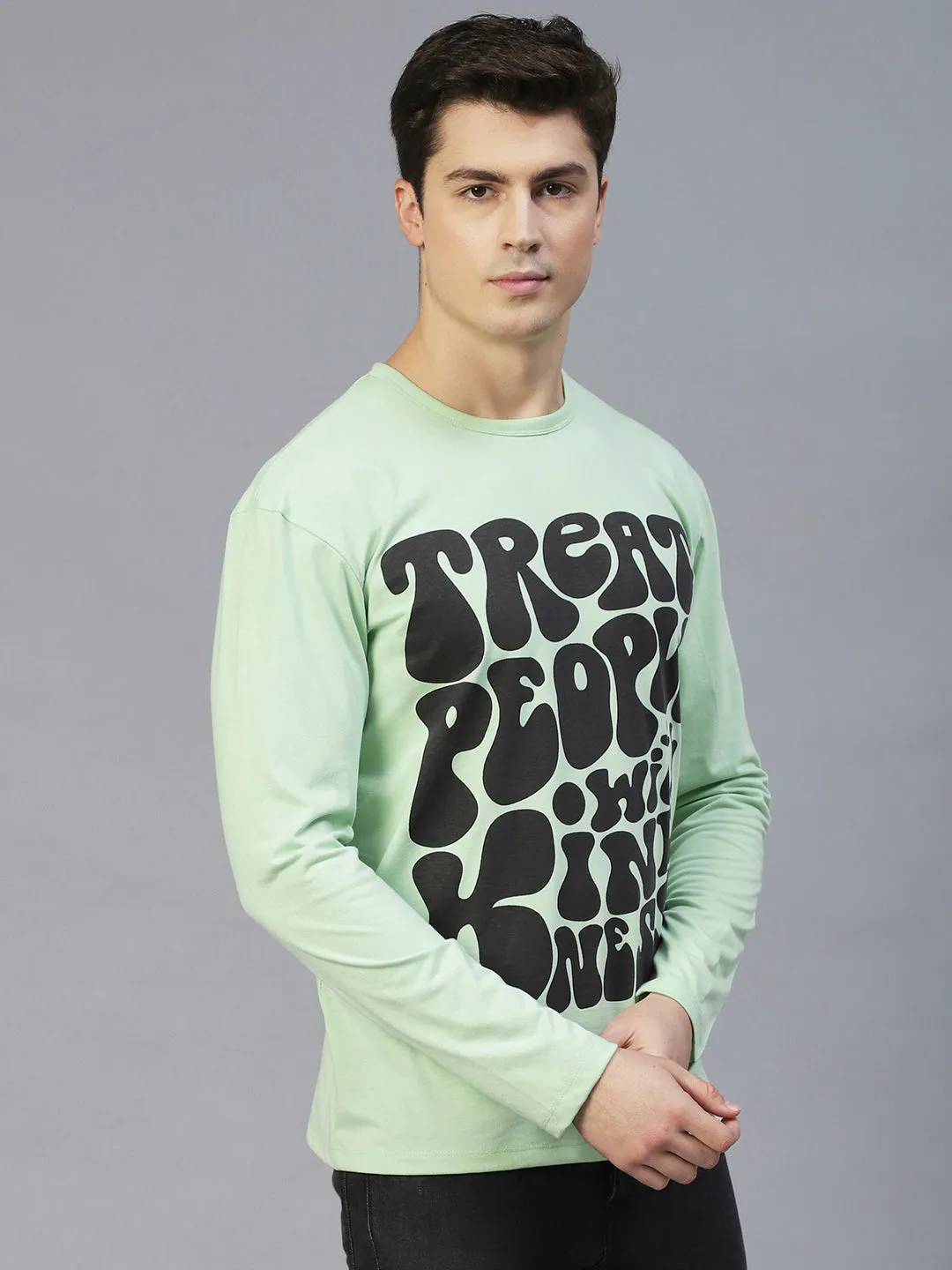 Mint Green Printed Oversize T-Shirt