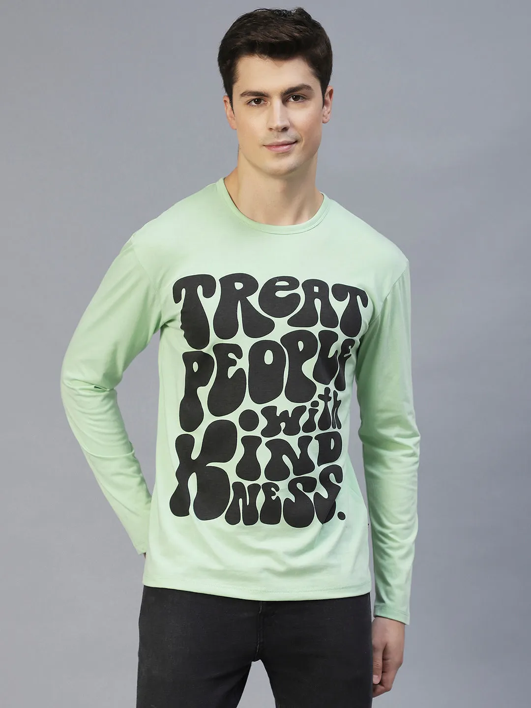 Mint Green Printed Oversize T-Shirt