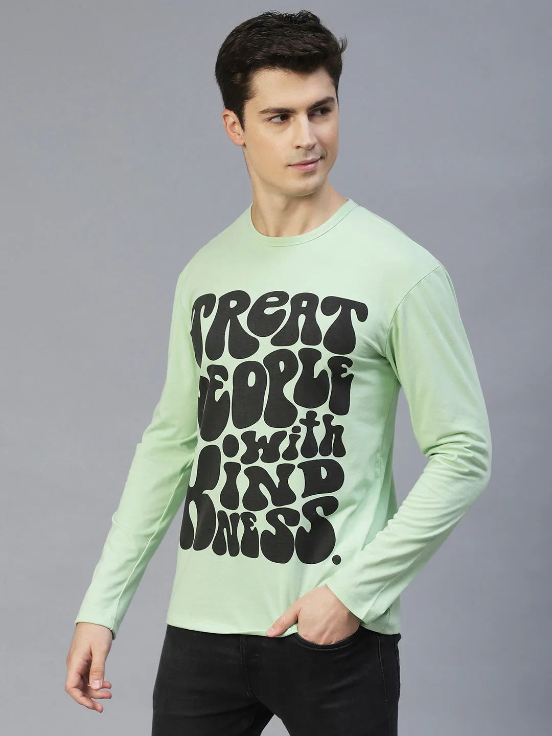 Mint Green Printed Oversize T-Shirt