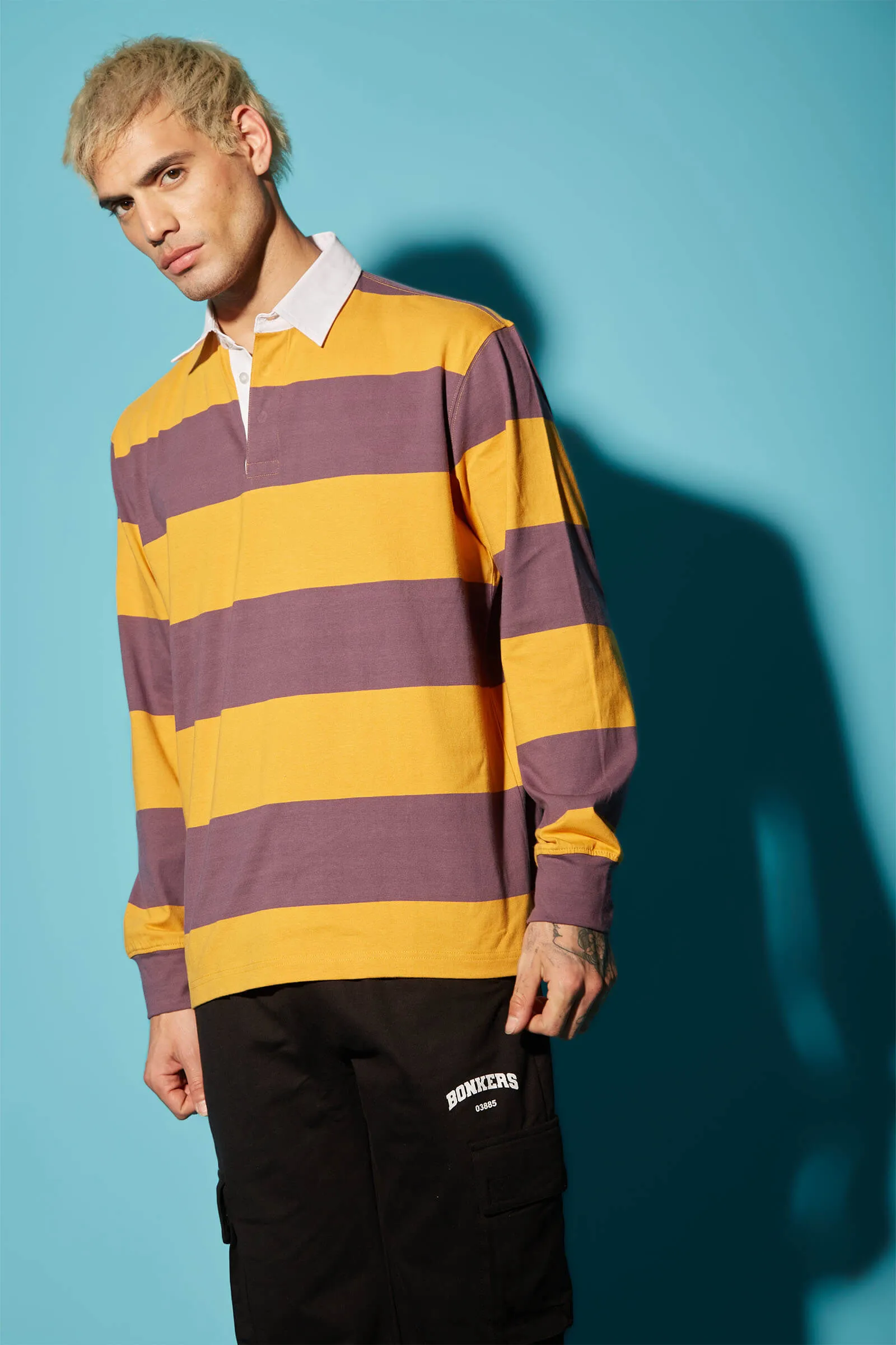 Musty Plum Collared Full Sleeves T-shirt