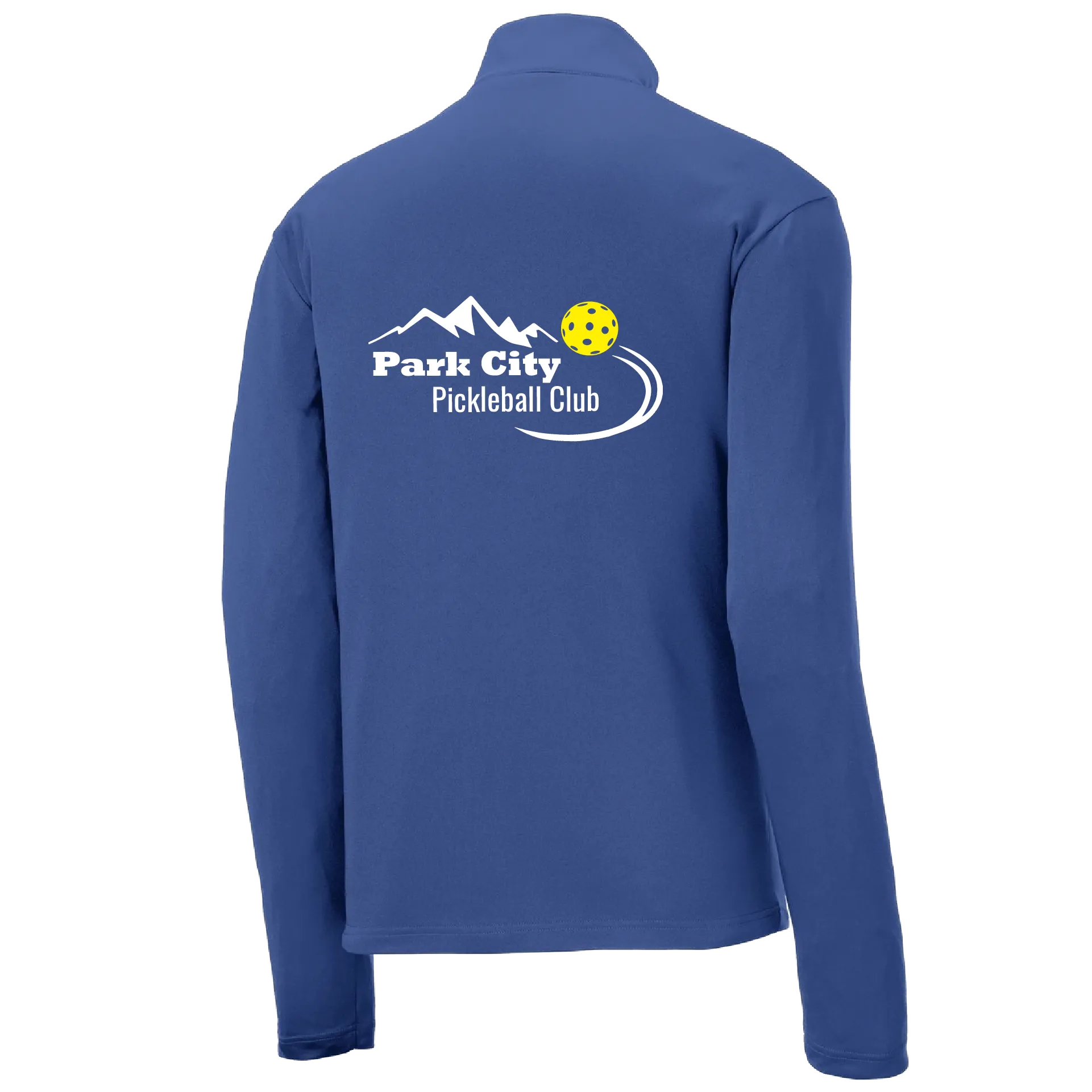 Park City Pickleball Club (White Words) | Men's 1/4 Zip Long Sleeve Pullover Athletic Shirt | 100% Polyester