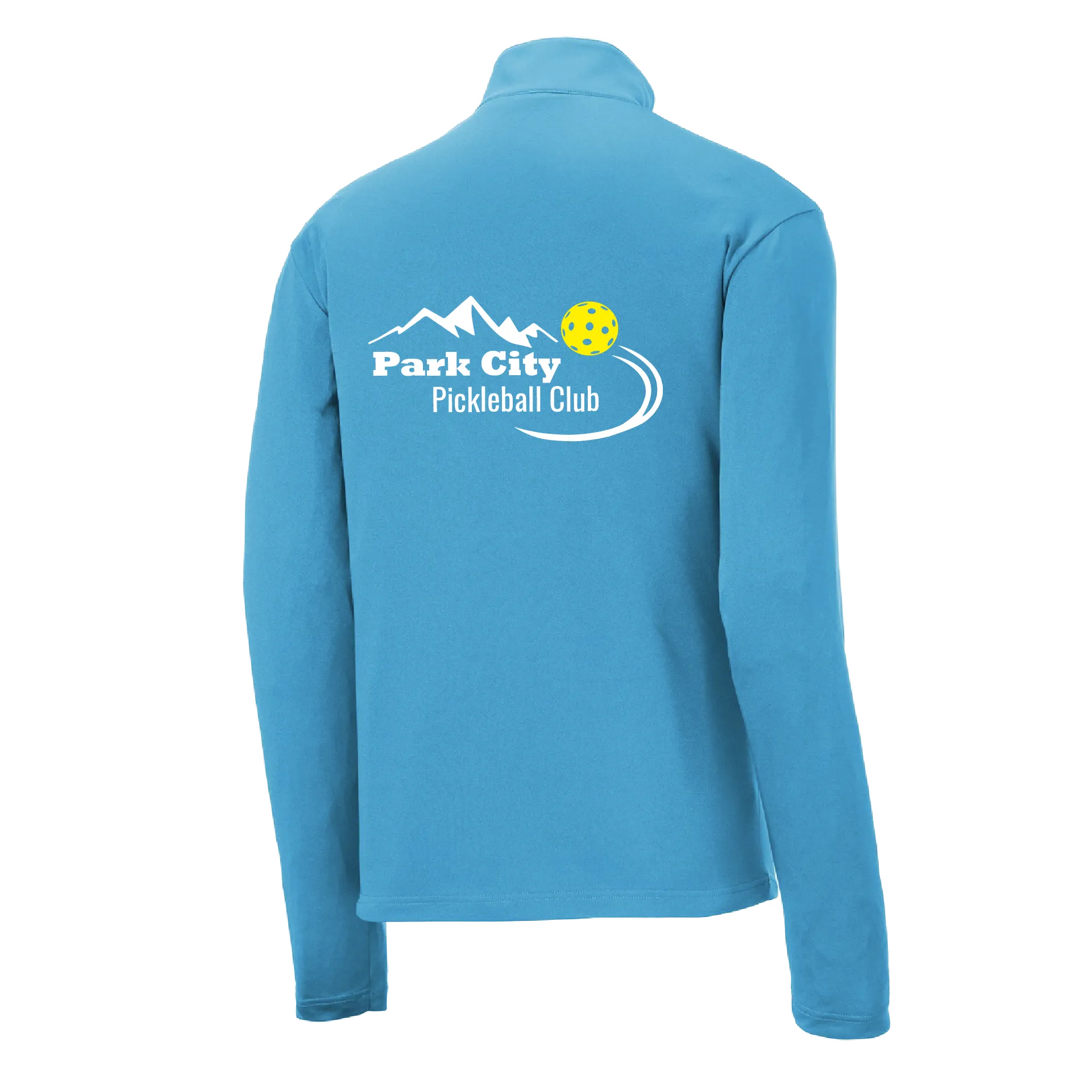 Park City Pickleball Club (White Words) | Men's 1/4 Zip Long Sleeve Pullover Athletic Shirt | 100% Polyester