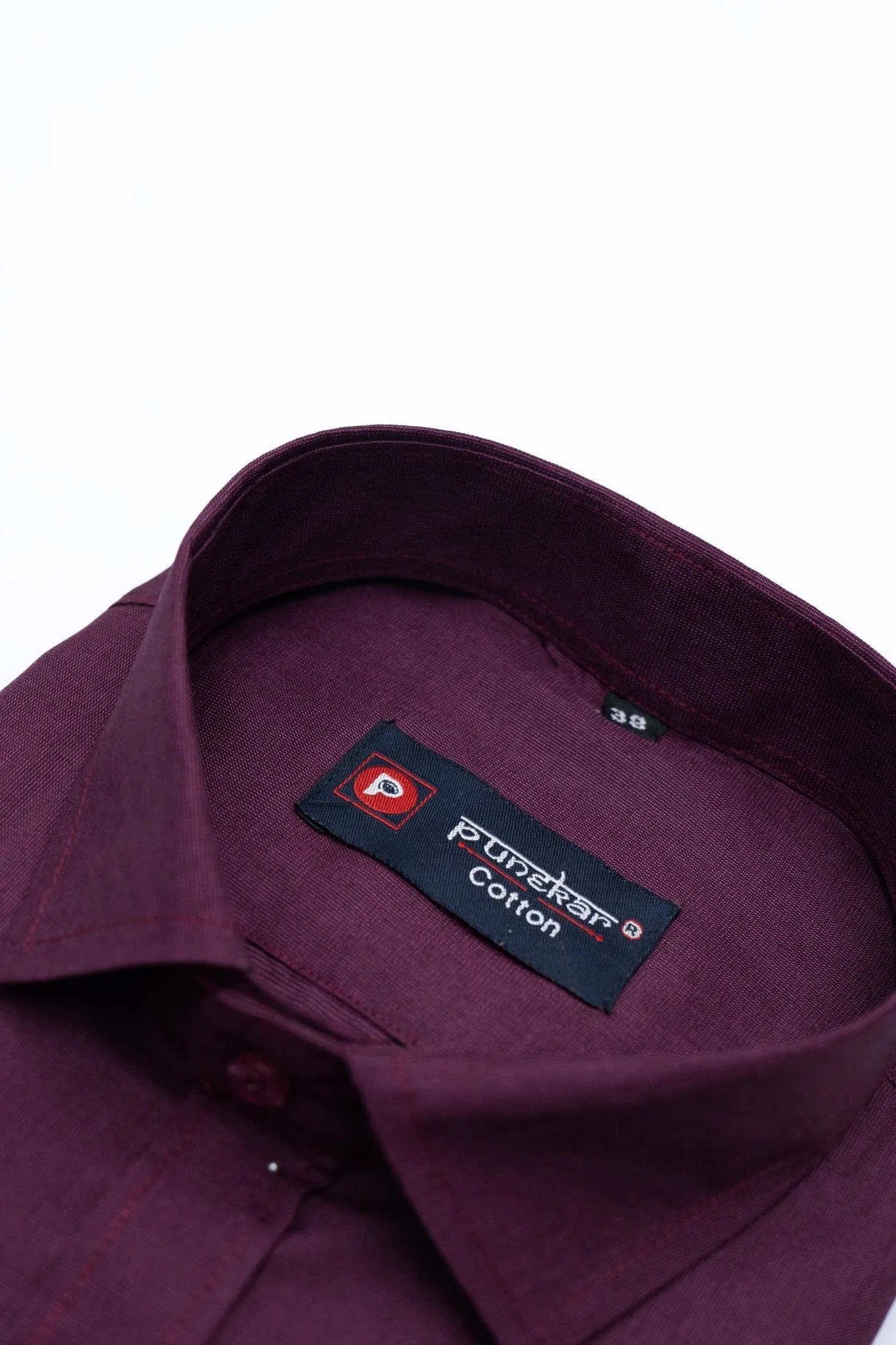 Plum Color Polyester Shirt For Men