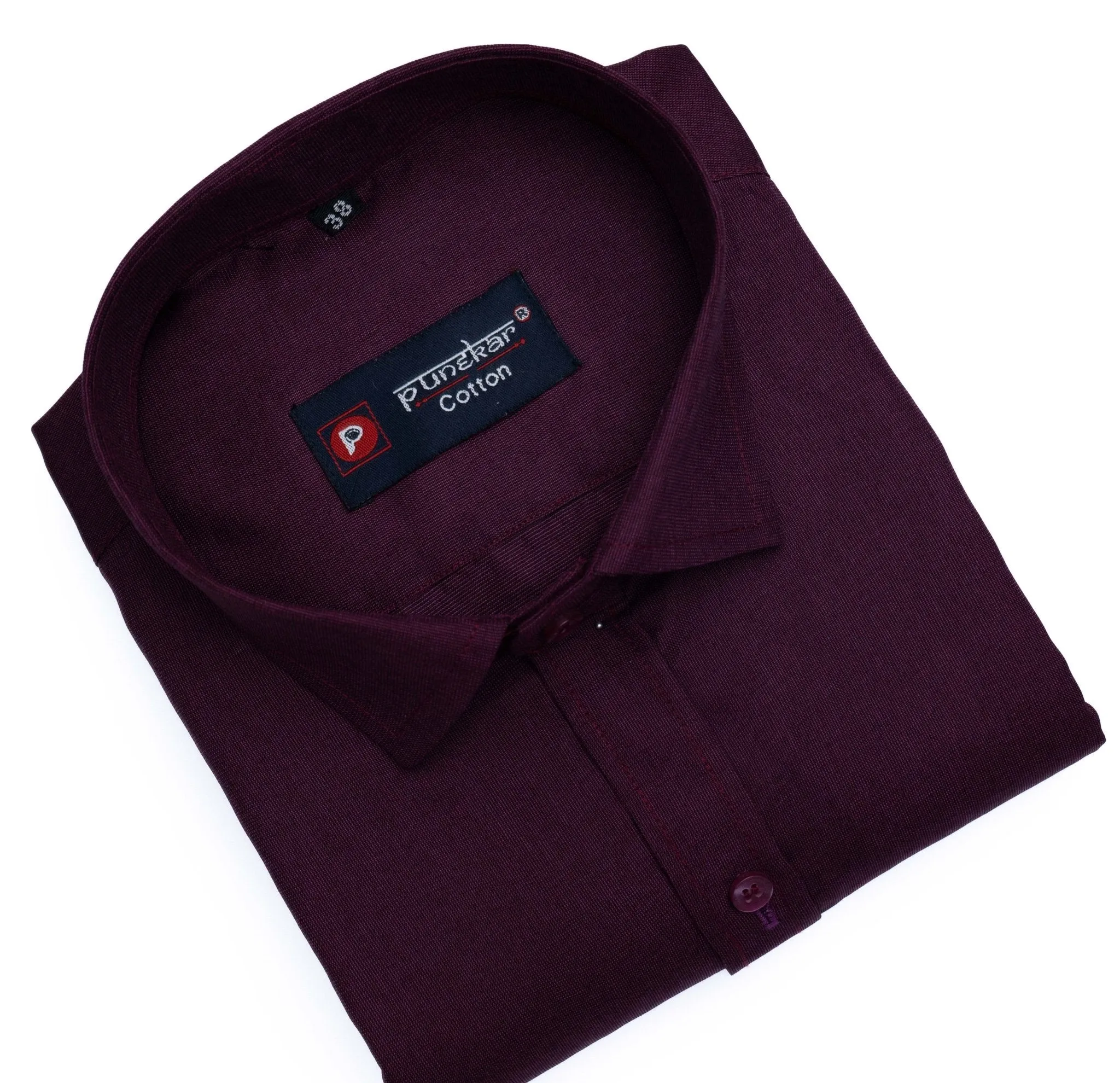 Plum Color Polyester Shirt For Men