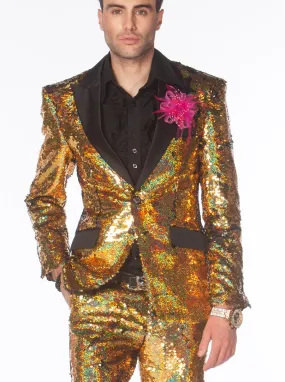 Sequin Suits: New R. Sequin Gold/Black - Prom - Wedding - Tuxedo