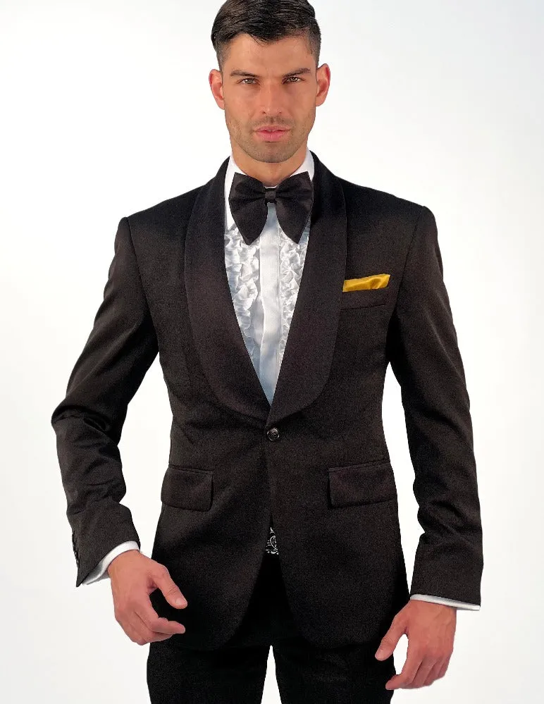 Shawl Lapel Tuxedo - Prom Suits - Shawl Black