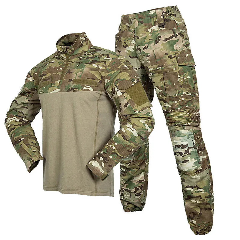 Stretchy Breathable Military Style Shirt Pant Suits Tactical Training Sets