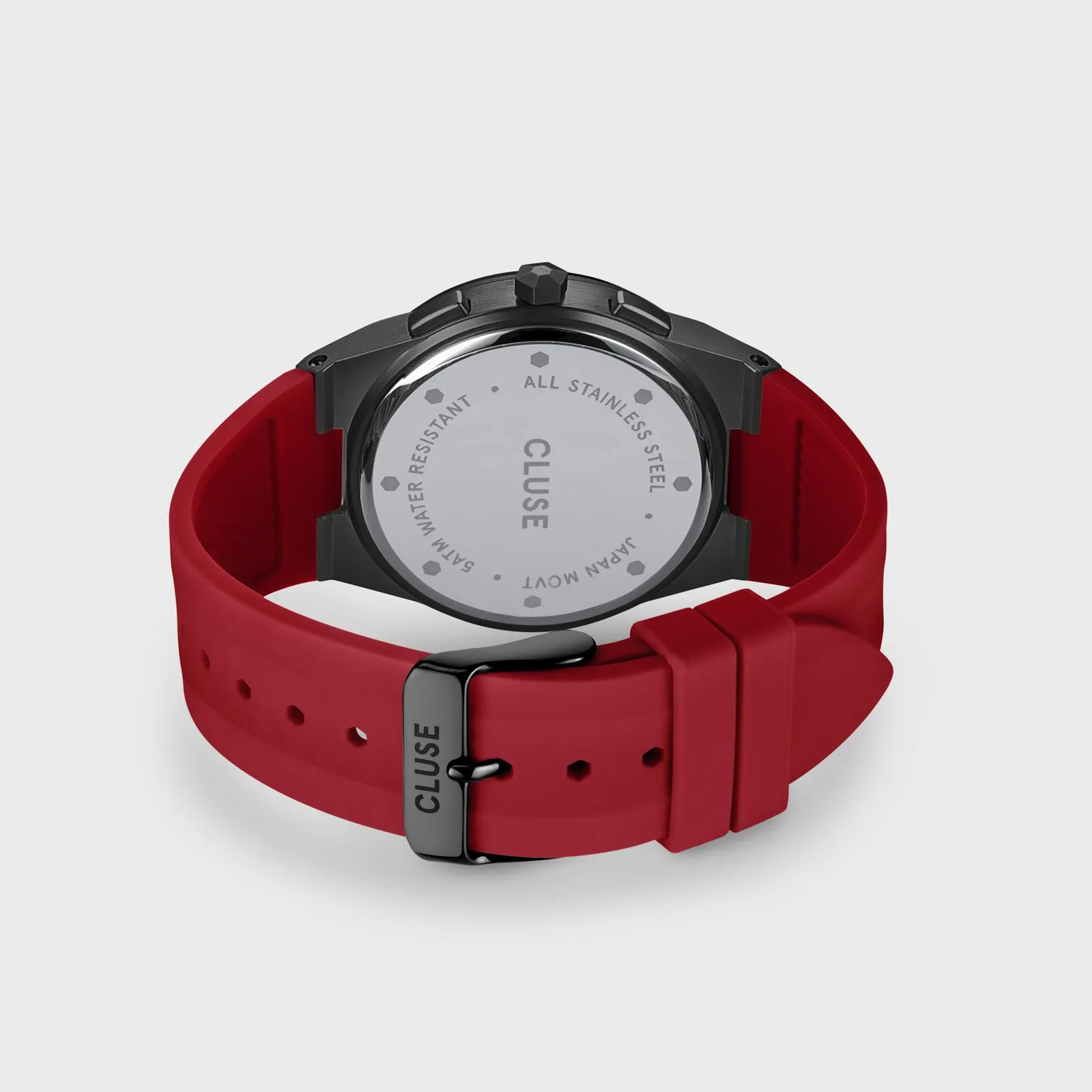 Vigoureux Chrono Watch Silicone Red, Black Colour