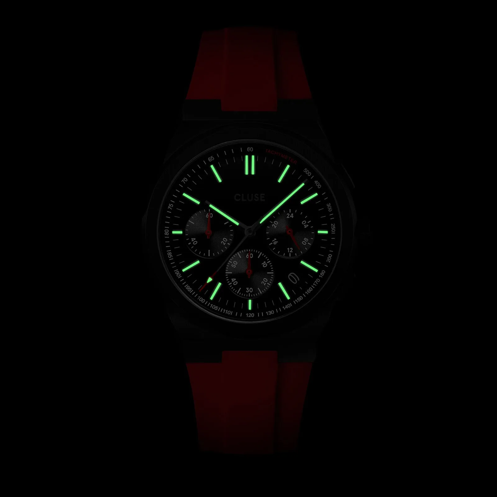 Vigoureux Chrono Watch Silicone Red, Black Colour