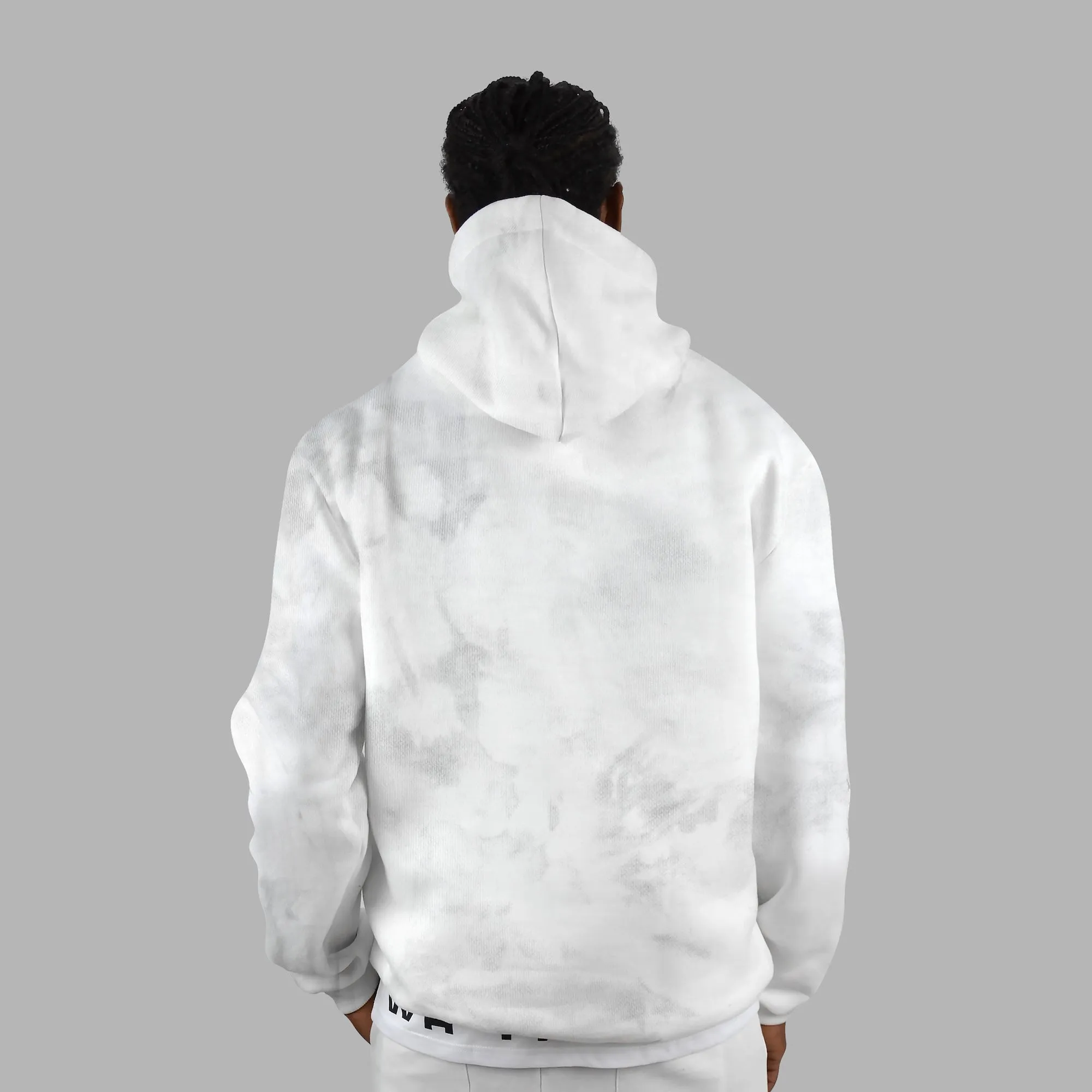 Whte Tie & Dye Hoodie